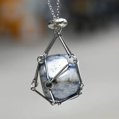 Crystal Holder Cage Necklace