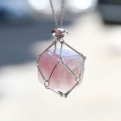 Crystal Holder Cage Necklace