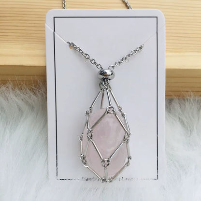 Crystal Holder Cage Necklace