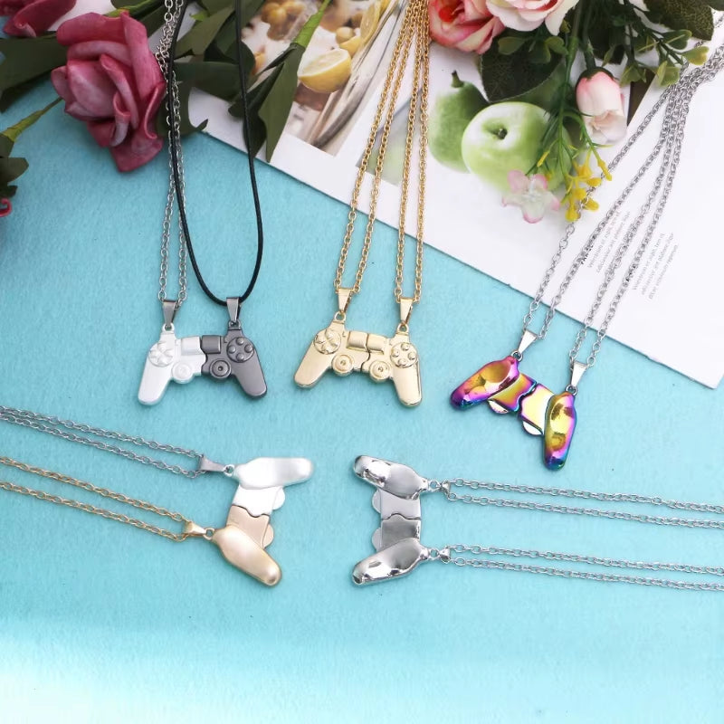 Magnet Game Controller Necklace for Couple