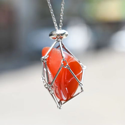 Crystal Holder Cage Necklace