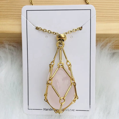 Crystal Holder Cage Necklace