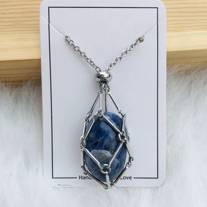 Crystal Holder Cage Necklace