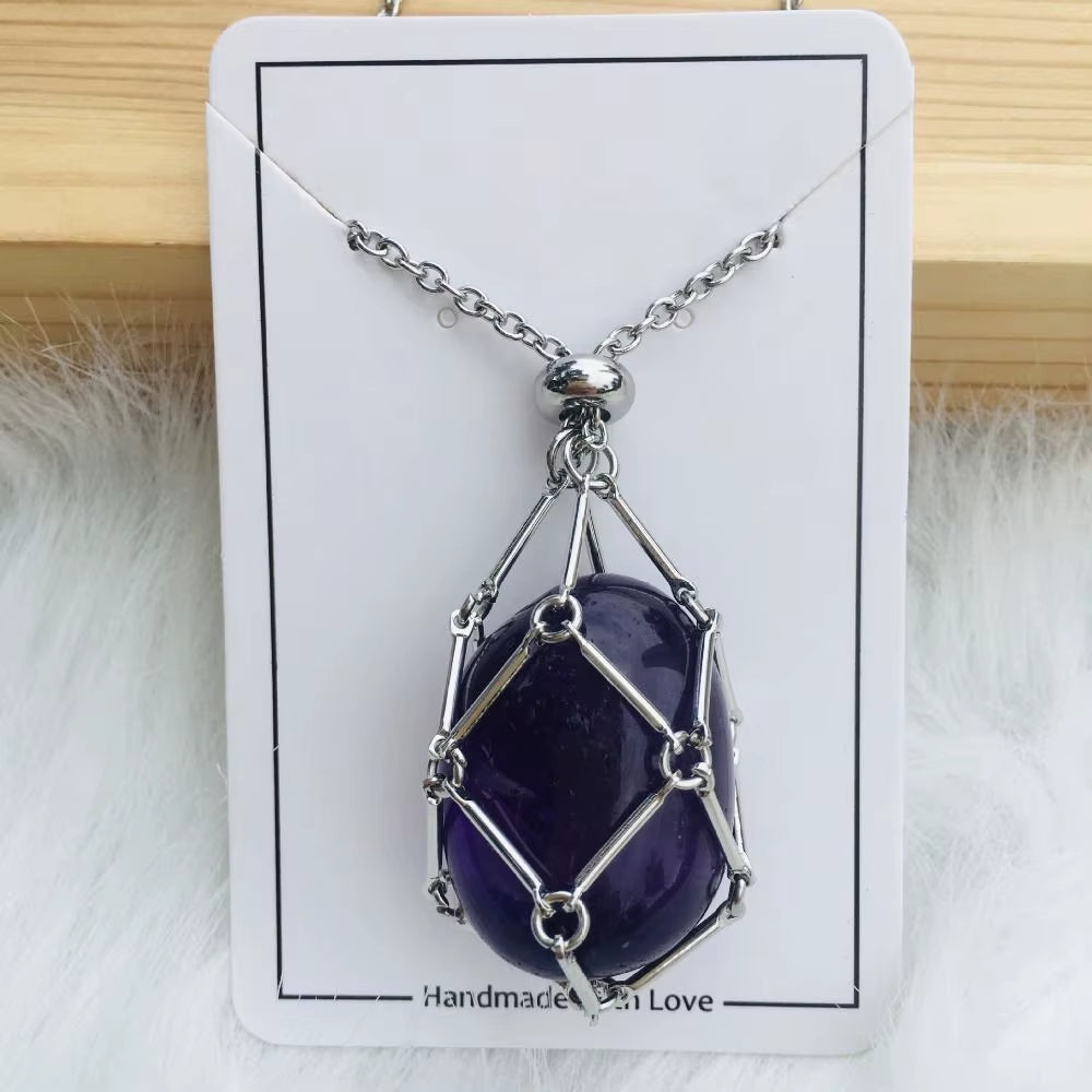 Crystal Holder Cage Necklace